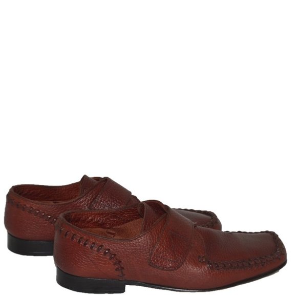 Dolce Gabbana Red Papaya Velcro Square Toe Loafers main image 4